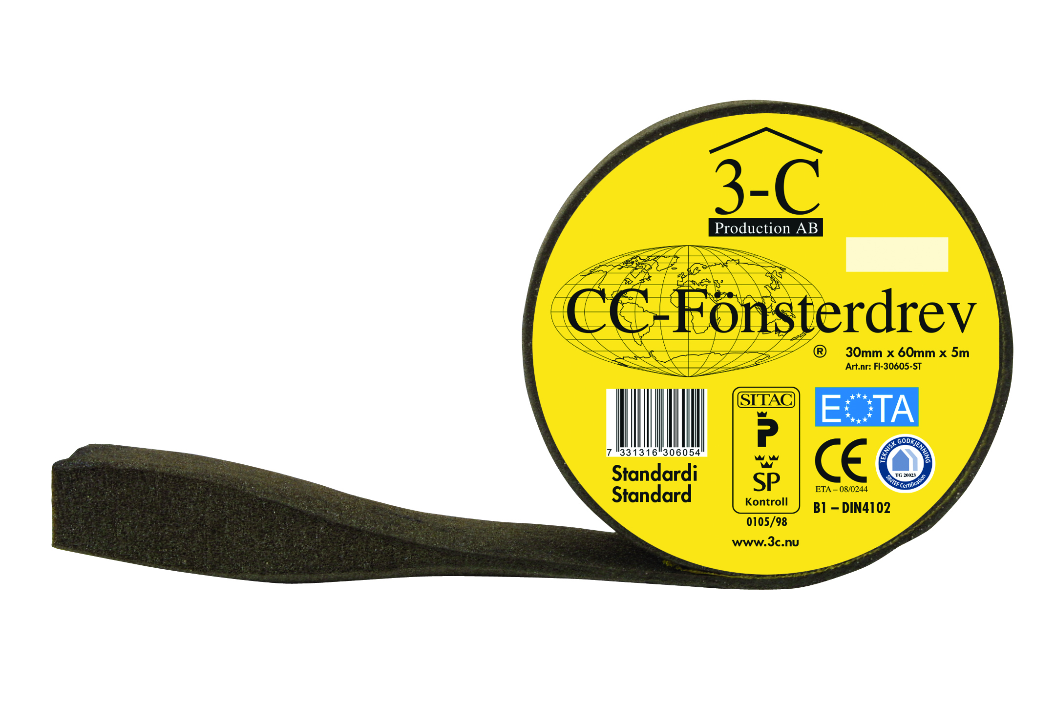 Keltainen CC-Fönsterdrev paisuva ovitiiviste